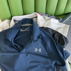 Three dry fit under amour collar tshirts for boy. Size 8-10